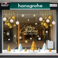 Combo Decal Trang Trí Noel Những Cây Thông Nhỏ Và Dây Treo Quả Châu Xinh Xắn