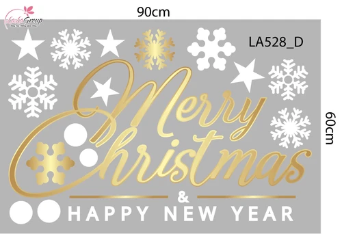 Combo Decal Trang Trí Noel Những Cây Thông Nhỏ Và Dây Treo Quả Châu Xinh Xắn