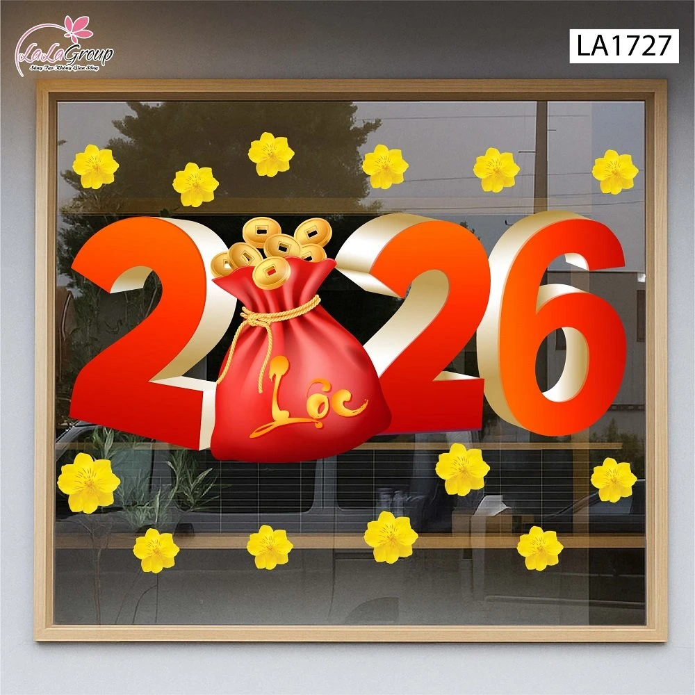 Decal Trang Trí Tết Bính Ngọ Tài Lộc 2026