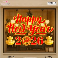 Decal Trang Trí Tết Happy New Year 2026 Tài Lộc