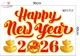 Decal Trang Trí Tết Happy New Year 2026 Tài Lộc