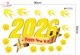 Decal Trang Trí Tết Happy New Year 2026 Và Én Vàng