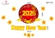 Decal Trang Trí Tết Happy New Year 2026 Và Mai Vàng