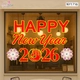 Decal Trang Trí Tết Happy New Year 2026 Và Pháo Hoa