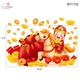 Decal Trang Trí Tết Bính Ngọ Thần Tài Mang Lộc May Mắn