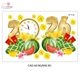 Decal Trang Trí Tết Mừng Xuân Bính Ngọ 2026 Bánh Chưng Xanh Và Dưa Hấu Đỏ