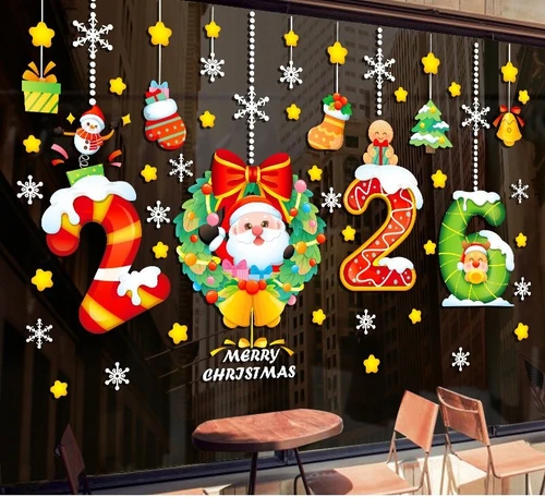 Decal Tĩnh Điện 2 Mặt Trang Trí Noel Dây Treo Ông Già Noel 2026