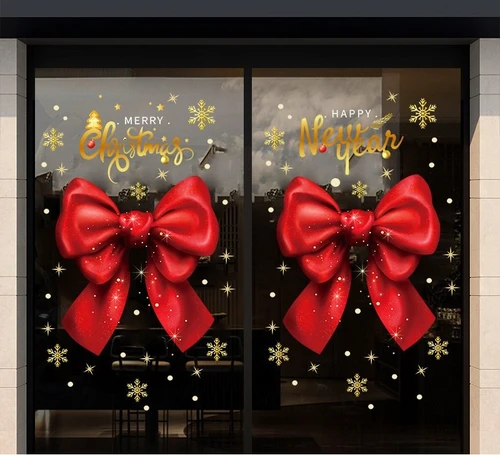 Combo 3 Tấm Decal Trang Trí Dây Treo Ông Già Noel Và Hộp Quà 2026