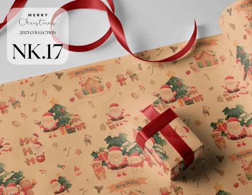 Set 5 Giấy Gói Quà Trang Trí Giáng Sinh Họa Tiết Noel