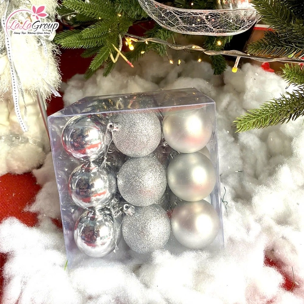 Hộp 27 Quả Châu 6cm Trang Trí Noel