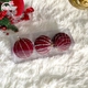 Hộp 3 Quả Châu Nhung Đính Kim Tuyến Cao Cấp Trang Trí Noel