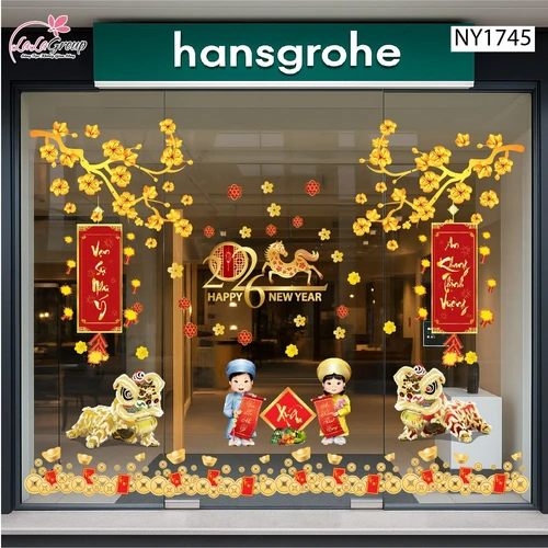 Combo Decal Trang Trí Tết Xuân Bính Ngọ 2026 Vạn Sự Như Ý