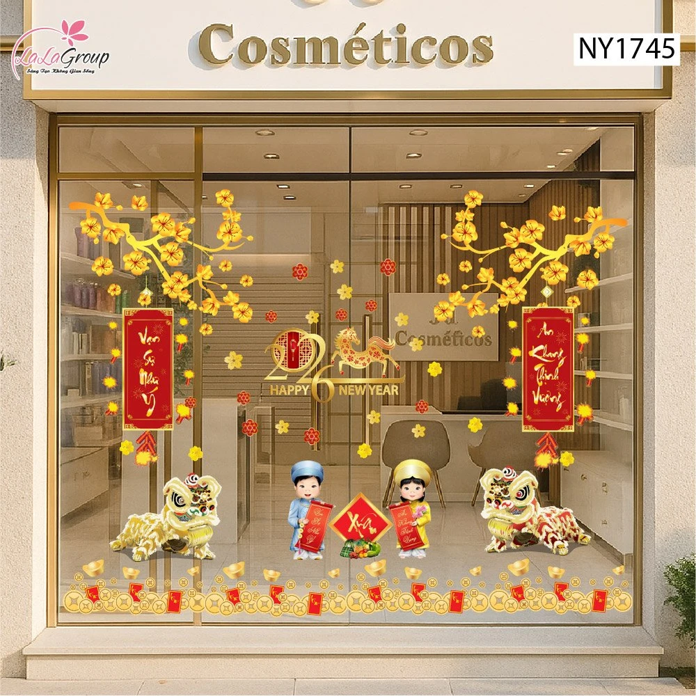 Combo Decal Trang Trí Tết Xuân Bính Ngọ 2026 Vạn Sự Như Ý