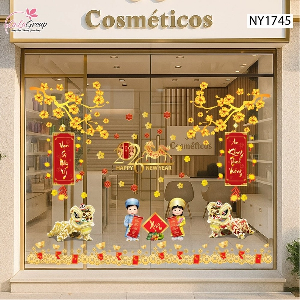 Combo Decal Trang Trí Tết Xuân Bính Ngọ 2026 Vạn Sự Như Ý