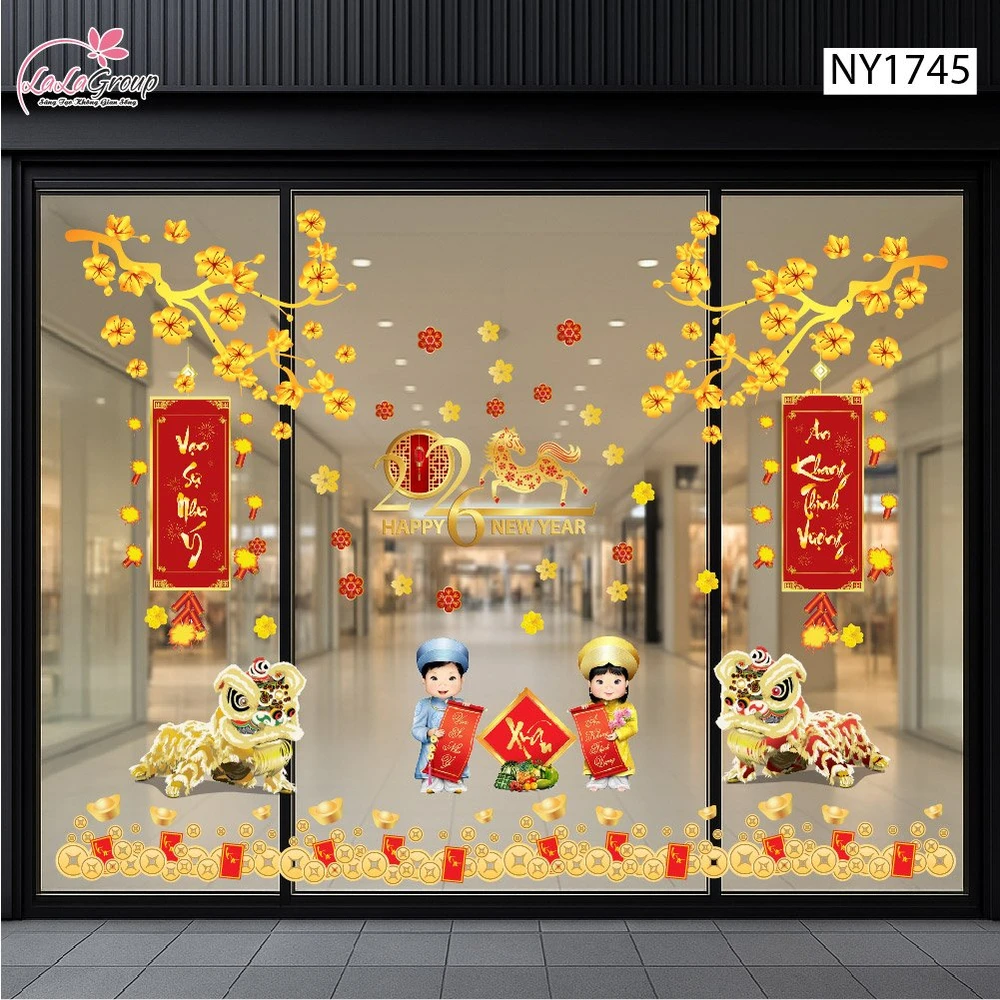 Combo Decal Trang Trí Tết Xuân Bính Ngọ 2026 Vạn Sự Như Ý