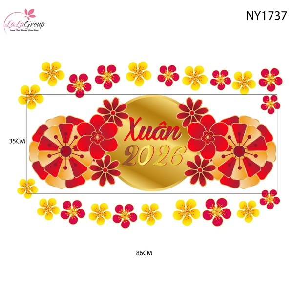 Decal Trang Trí Tết Mẹt Xuân Bính Ngọ 2026