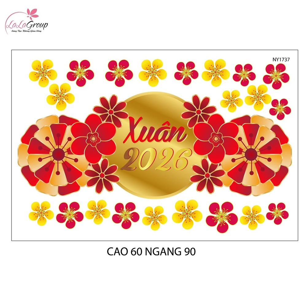 Decal Trang Trí Tết Mẹt Xuân Bính Ngọ 2026