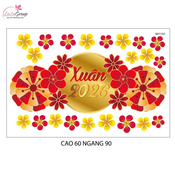 Decal Trang Trí Tết Mẹt Xuân Bính Ngọ 2026