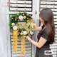Vòng Nguyệt Quế Noel 45cm Màu Vàng Trắng Cao Cấp Kèm Đèn Led