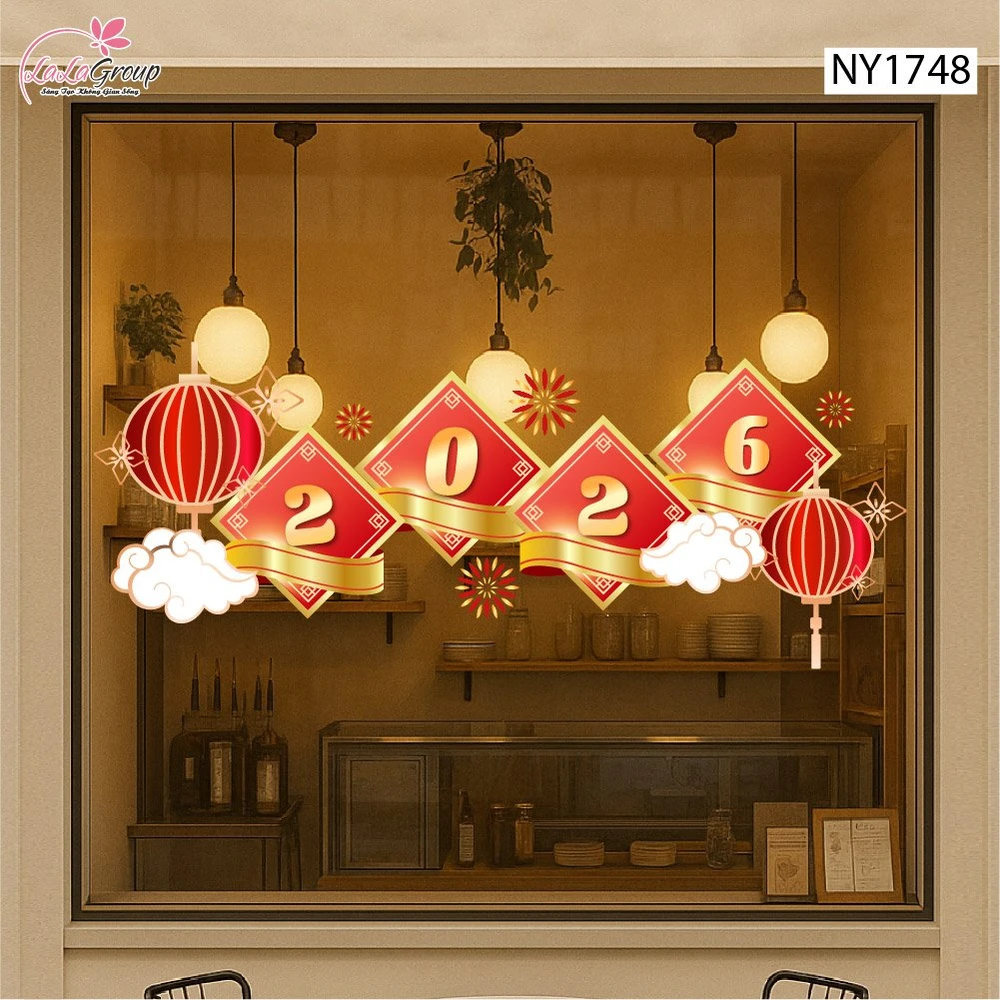 Decal Trang Trí Tết 2026 Và Lồng Đèn