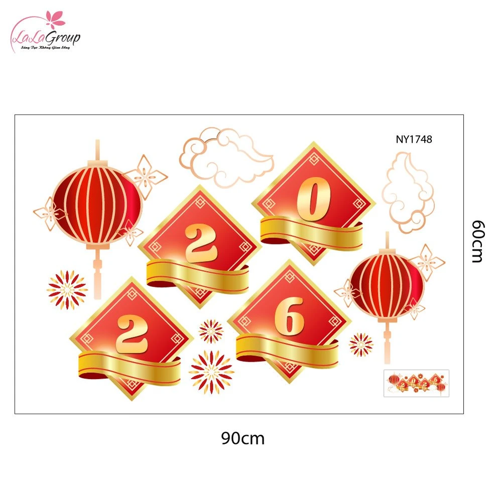 Decal Trang Trí Tết 2026 Và Lồng Đèn
