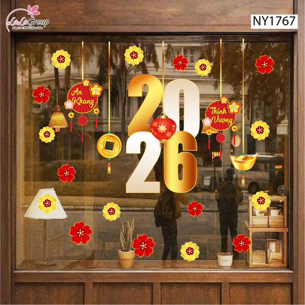 Decal Trang Trí Tết Dây Treo Tài Lộc Và Tiền Vàng May Mắn 2026