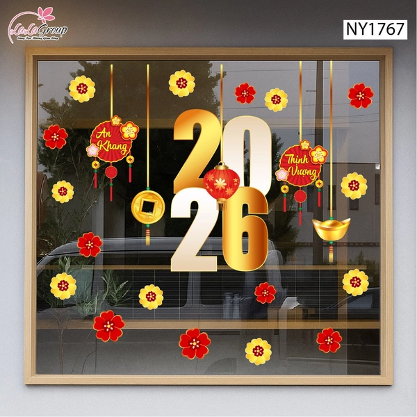 Decal Trang Trí Tết Dây Treo Tài Lộc Và Tiền Vàng May Mắn 2026