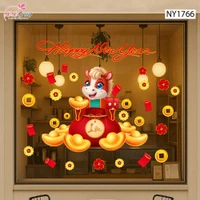 Decal Trang Trí Tết Happy New Year 2026 Tiền Tài Vạn Phát