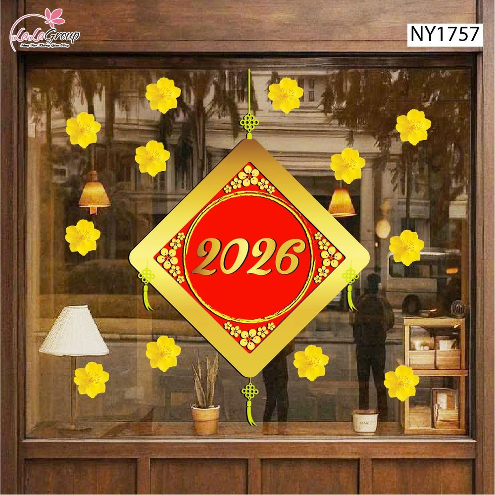 Decal Trang Trí Tết Mừng Năm Mới 2026