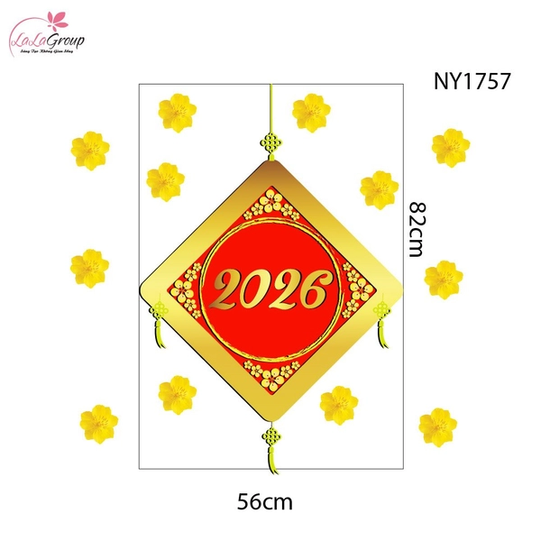 Decal Trang Trí Tết Mừng Năm Mới 2026