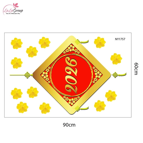 Decal Trang Trí Tết Mừng Năm Mới 2026