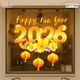 Decal Trang Trí Tết Happ New Year 2026 Mai Vàng Khoe Sắc