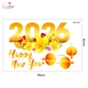 Decal Trang Trí Tết Happ New Year 2026 Mai Vàng Khoe Sắc