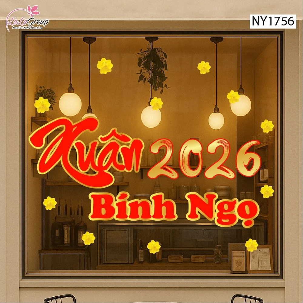 Decal Trang Trí Tết Xuân Bính Ngọ 2026 Vạn Điều Như Ý