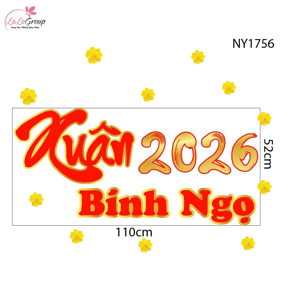Decal Trang Trí Tết Xuân Bính Ngọ 2026 Vạn Điều Như Ý