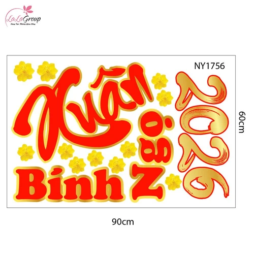 Decal Trang Trí Tết Xuân Bính Ngọ 2026 Vạn Điều Như Ý