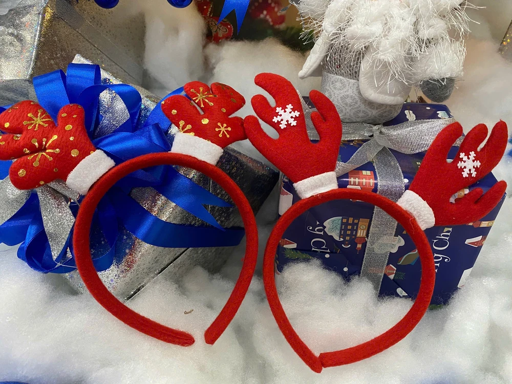 Băng đô noel tuần lộc đỏ nhiều mẫu phụ kiện giáng sinh