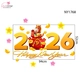 Decal Trang Trí Tết Happy New Year 2026 Và Túi Tiền Vàng Tài Lộc