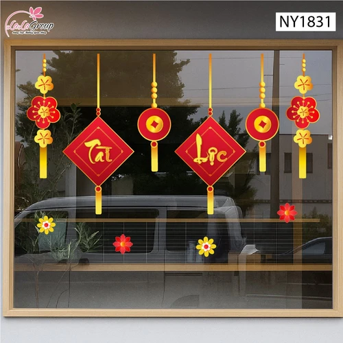 Decal Trang Trí Tết Dây Treo Tài Lộc