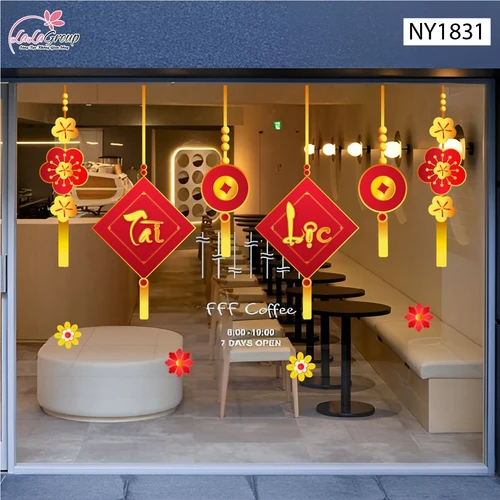 Decal Trang Trí Tết Dây Treo Tài Lộc