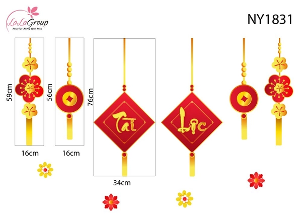 Decal Trang Trí Tết Lộc Treo Tài Lộc