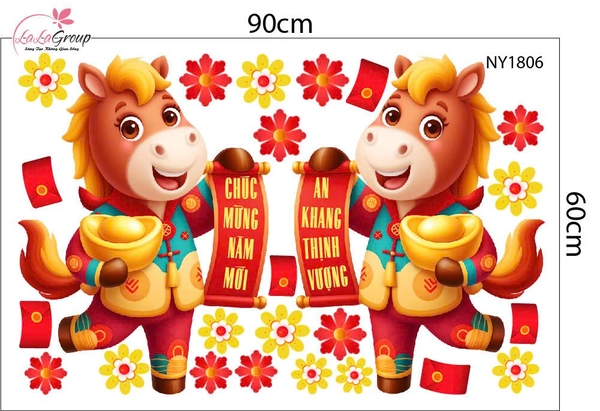 Combo Decal Trang Trí Tết An Khang Thịnh Vượng Rước Lộc Đầu Năm 2026