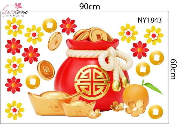 Combo Decal Trang Trí Tết An Khang Thịnh Vượng Rước Lộc Đầu Năm 2026
