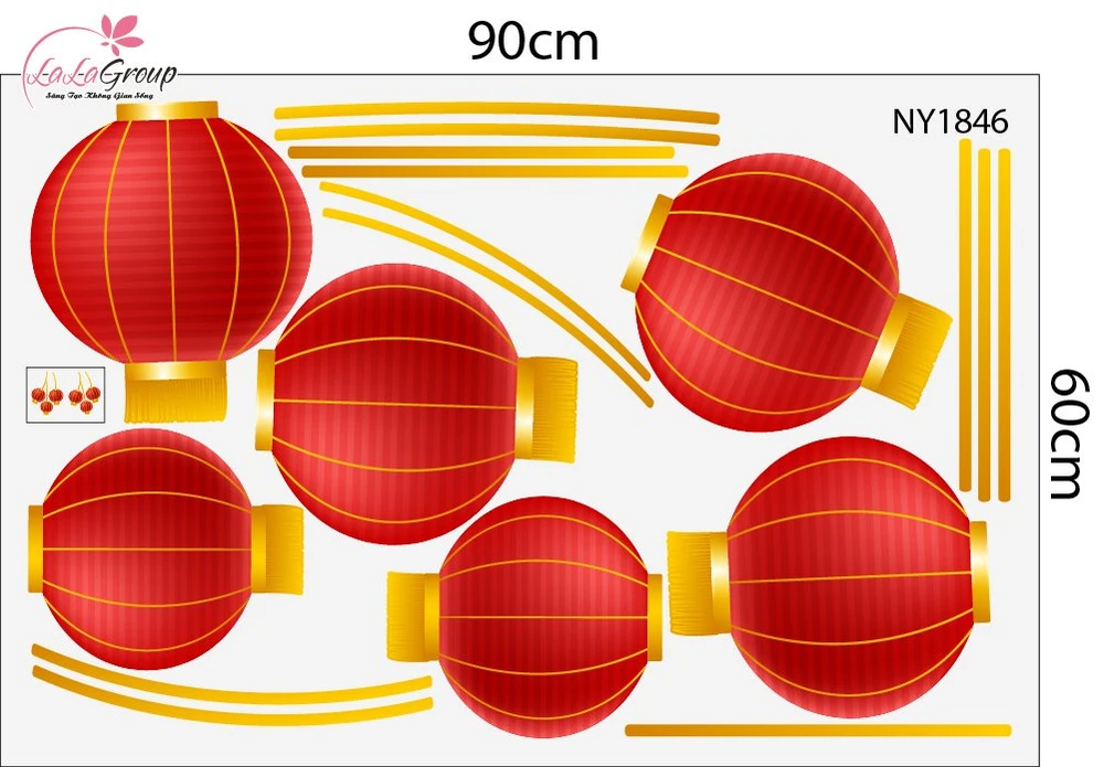 Combo Decal Trang Trí Tết Chúc Mừng Năm Mới Bính Ngọ Tài Lộc