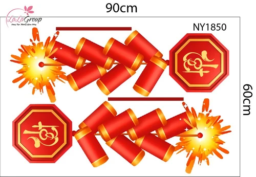 Combo Decal Trang Trí Tết Chúc Mừng Năm Mới Bính Ngọ Tài Lộc