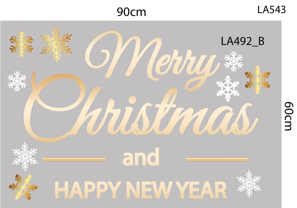 Combo Decal Trang Trí Noel Merry Christmas And Happy New Year 2026 và quả cầu may mắn