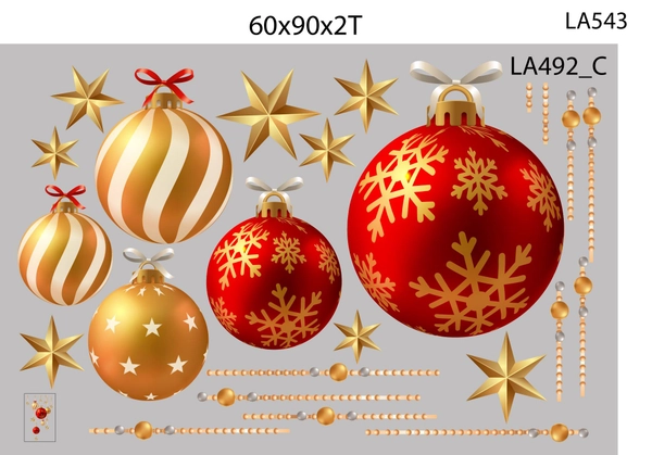 Combo Decal Trang Trí Noel Merry Christmas And Happy New Year 2027 và quả cầu may mắn