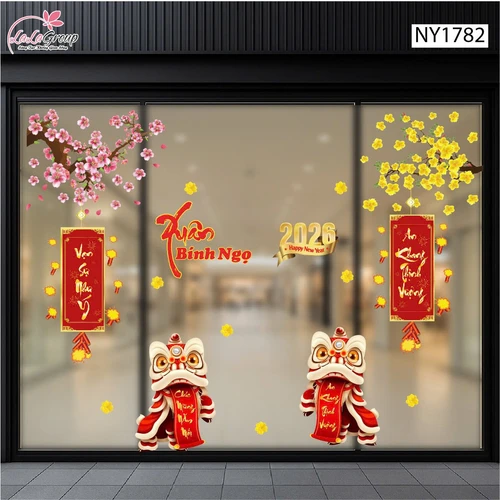 Combo Decal Trang Trí Tết Bính Ngọ An Khang Như Ý