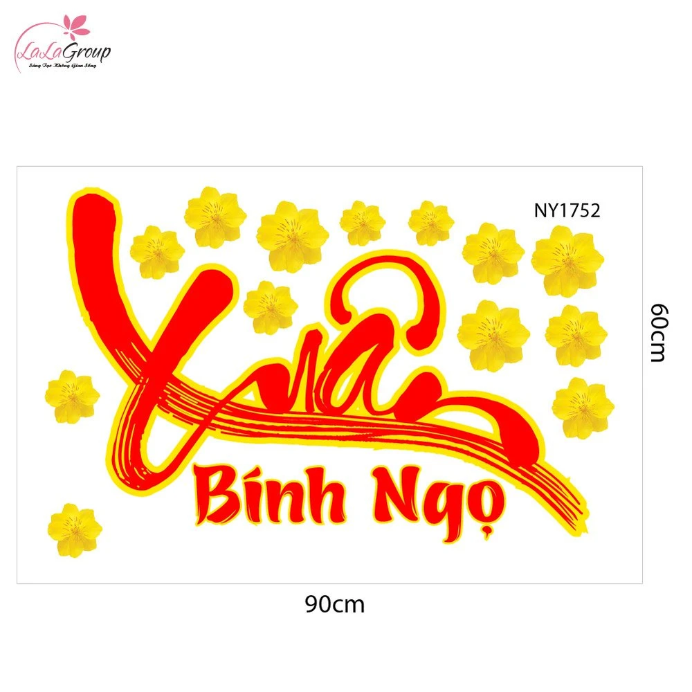 Combo Decal Trang Trí Tết Xuân Bính Ngọ An Khang Thịnh Vượng 2026