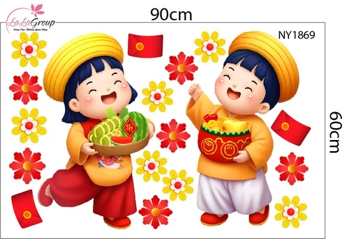 Combo Decal Trang Trí Tết Tuấn Mã Mừng Xuân Bính Ngọ 2026